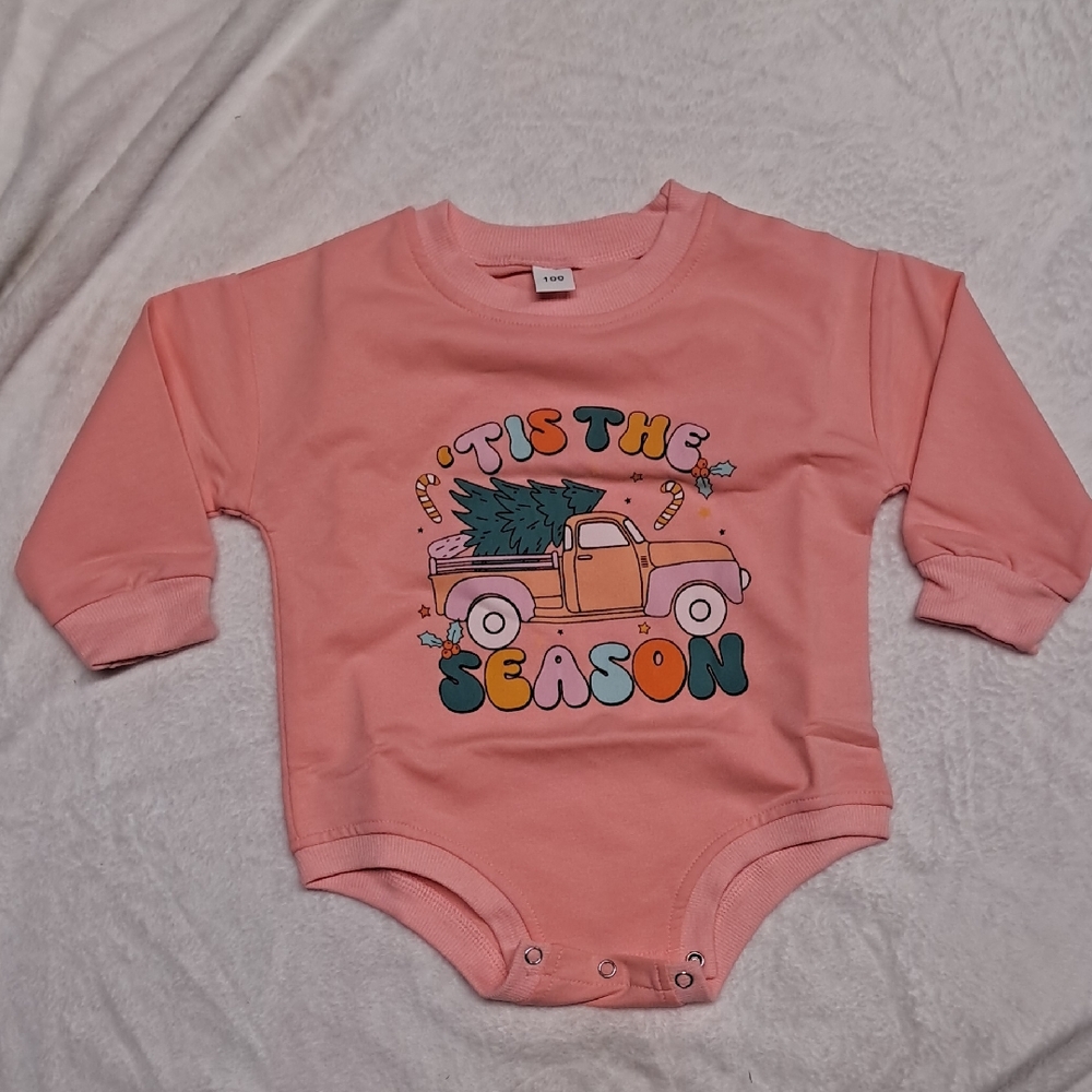 NWT Pink 'Tis the Season Baby Onesie